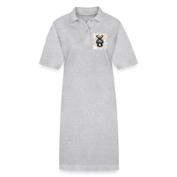 Carlin boudeur - Robe polo bio PAIGER Stanley/Stella Femme - gris chiné - Devant