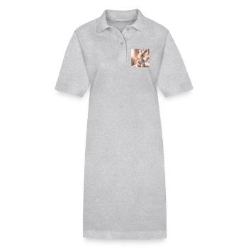 Niedlicher Hasenarzt in OP-Kleidung - Stanley/Stella Frauen Bio-Polokleid PAIGER - Grau meliert - Vorne