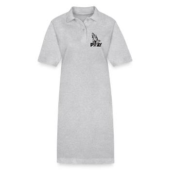 Les mains en prière prient - Robe polo bio PAIGER Stanley/Stella Femme - gris chiné - Devant