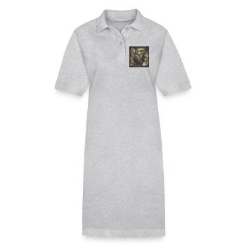 Club d’épuisement au bureau Dicto humoristique au bureau - Robe polo bio PAIGER Stanley/Stella Femme - gris chiné - Devant
