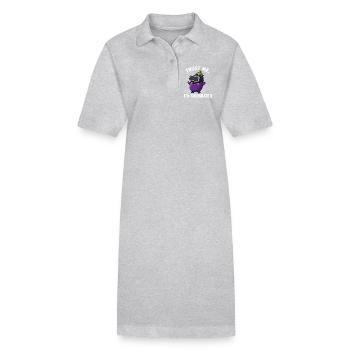 Cartoon de Gamer Dic Humor d’Aubergine - Robe polo bio PAIGER Stanley/Stella Femme - gris chiné - Devant
