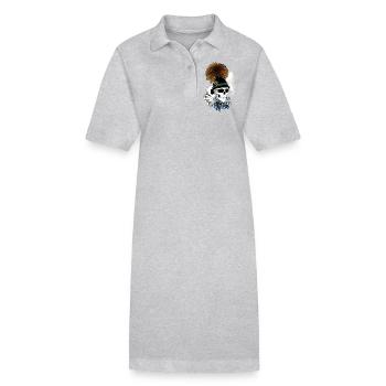 Bayern-skull - Stanley/Stella Frauen Bio-Polokleid PAIGER - Grau meliert - Vorne
