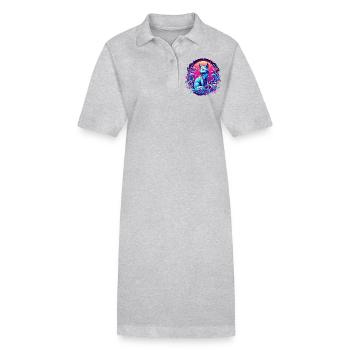 Fox Art Psychédélique - Robe polo bio PAIGER Stanley/Stella Femme - gris chiné - Devant