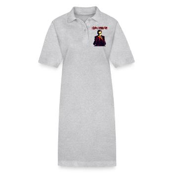 Beißender Witz Vampir trinkt Kaffee - Stanley/Stella Frauen Bio-Polokleid PAIGER - Grau meliert - Vorne