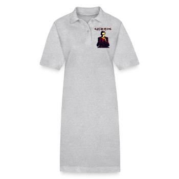 Un vampire effrayant buvant du café - Robe polo bio PAIGER Stanley/Stella Femme - gris chiné - Devant