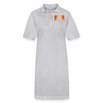 Beängstigender orangefarbener Totenkopfmann mit Umhang - Stanley/Stella Frauen Bio-Polokleid PAIGER - Grau meliert - Vorne