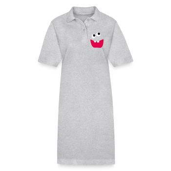 Vilain Monstre Rire Dents Enfants Bande Dessinée Drôle - Robe polo bio PAIGER Stanley/Stella Femme - gris chiné - Devant