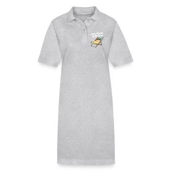 Relax Katze im Liegestuhl - Stanley/Stella Frauen Bio-Polokleid PAIGER - Grau meliert - Vorne