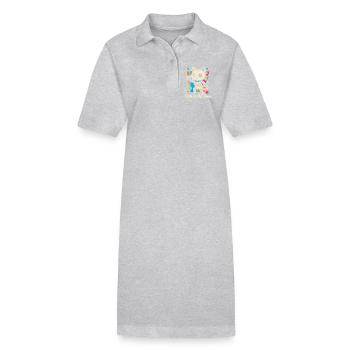 Katzen-Skelett Motiv Schnurrer - Stanley/Stella Frauen Bio-Polokleid PAIGER - Grau meliert - Vorne