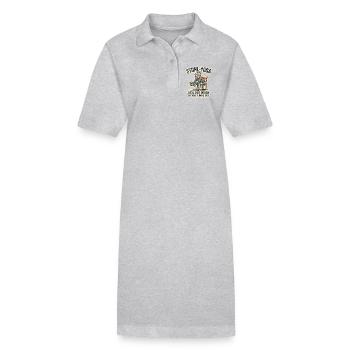 Stuhl-Yoga Spruch - Lustig für Senioren - Stanley/Stella Frauen Bio-Polokleid PAIGER - Grau meliert - Vorne