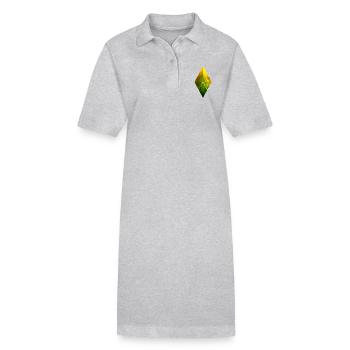Losange faucheté géométrique jaune-vert - Robe polo bio PAIGER Stanley/Stella Femme - gris chiné - Devant
