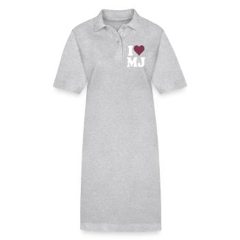 J’adore le design classique de cœur bourgogne - Robe polo bio PAIGER Stanley/Stella Femme - gris chiné - Devant