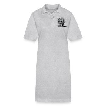 Katze witzig - Stanley/Stella Frauen Bio-Polokleid PAIGER - Grau meliert - Vorne