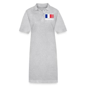 Marseille - Stanley/Stella PAIGER Organic Women’s Polo Dress - heather grey - Front