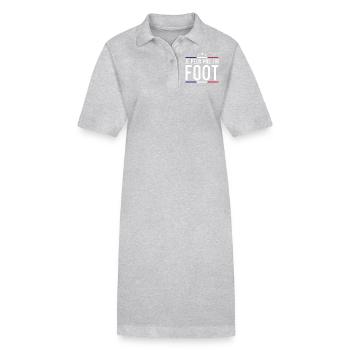 Je Peux pas j'ai foot football joueur Footballeur - Robe polo bio PAIGER Stanley/Stella Femme - gris chiné - Devant