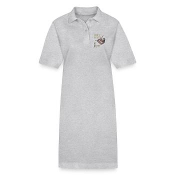 Paresseux chill sleep Slow happy humour fun nerd - Robe polo bio PAIGER Stanley/Stella Femme - gris chiné - Devant