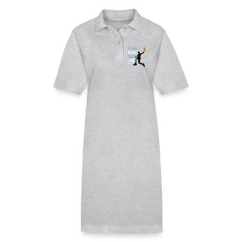 Joueur de basket-ball Jouer maintenant Dormir plus tard Lancer de panier - Robe polo bio PAIGER Stanley/Stella Femme - gris chiné - Devant
