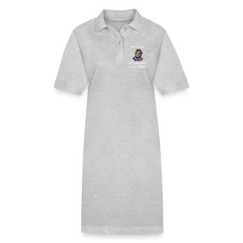 Always Be a Monkey - Stanley/Stella PAIGER Organic Women’s Polo Dress - heather grey - Front