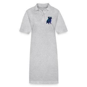 Carlin néon futuriste - Robe polo bio PAIGER Stanley/Stella Femme - gris chiné - Devant