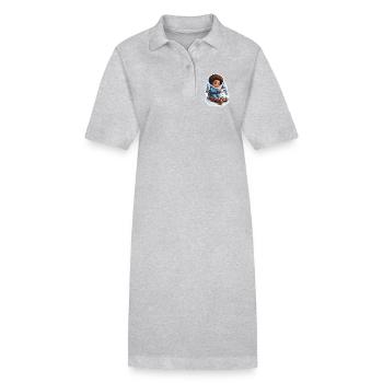 Winterspaß mit Schneemann und Schlitten - Stanley/Stella Frauen Bio-Polokleid PAIGER - Grau meliert - Vorne