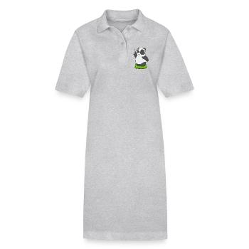 Atelier de clés mécaniques Panda - Robe polo bio PAIGER Stanley/Stella Femme - gris chiné - Devant