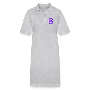 8 Acht - Stanley/Stella Frauen Bio-Polokleid PAIGER - Grau meliert - Vorne