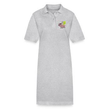 2ème anniversaire motif orignal - dix ans - Robe polo bio PAIGER Stanley/Stella Femme - gris chiné - Devant