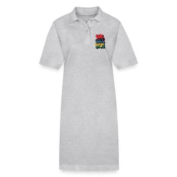 Grafische Textrevolution mit kraftvollen Sätzen - Stanley/Stella Frauen Bio-Polokleid PAIGER - Grau meliert - Vorne