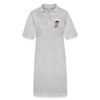 Malteser Kleiner Maltese Hund Liebe Süße Malteser - Stanley/Stella Frauen Bio-Polokleid PAIGER - Grau meliert - Vorne