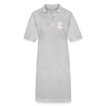 Octobre rose Lutte contre le cancer du sein - Robe polo bio PAIGER Stanley/Stella Femme - gris chiné - Devant