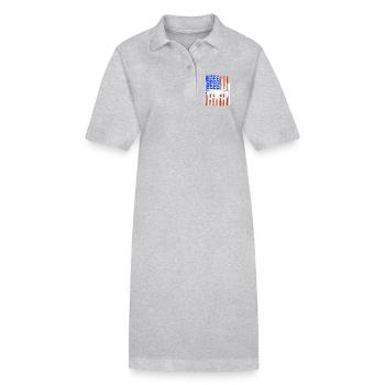 Drohne amerikanische Flagge Quadrocopter Pilot - Stanley/Stella Frauen Bio-Polokleid PAIGER - Grau meliert - Vorne