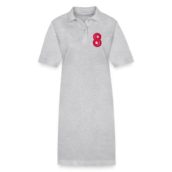 Numéro 8 Huitième Numéro Rouge Noir - Robe polo bio PAIGER Stanley/Stella Femme - gris chiné - Devant