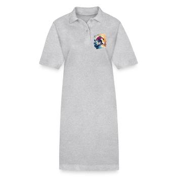 Snowboarder poudreuse - Robe polo bio PAIGER Stanley/Stella Femme - gris chiné - Devant