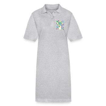 Croix Jésus Croix Fleurs Coeur Coeurs Croix - Robe polo bio PAIGER Stanley/Stella Femme - gris chiné - Devant
