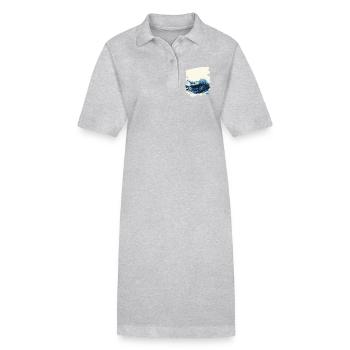 Wellen und Meer - Stanley/Stella Frauen Bio-Polokleid PAIGER - Grau meliert - Vorne