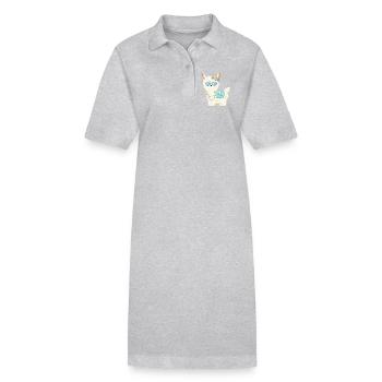 Sommerliches Alpaka - Zeit für den Sommer - Stanley/Stella Frauen Bio-Polokleid PAIGER - Grau meliert - Vorne