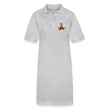 Déserts - Taureau - Robe polo bio PAIGER Stanley/Stella Femme - gris chiné - Devant