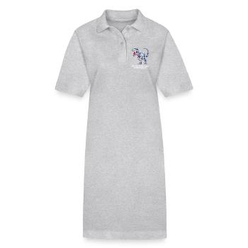 Pixélisé et dangereux | Dinosaure - Robe polo bio PAIGER Stanley/Stella Femme - gris chiné - Devant