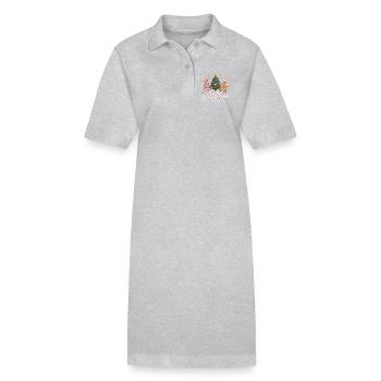 Joyeux Noël avec des étoiles et une canne à sucre - Robe polo bio PAIGER Stanley/Stella Femme - gris chiné - Devant