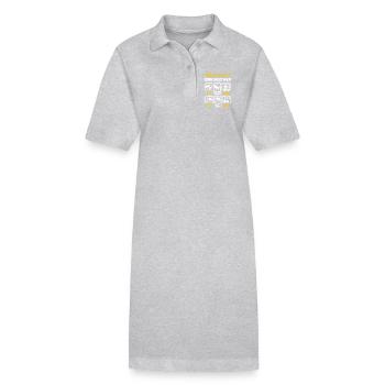 Dinosaure Dinos Tyrannosaure Drôle Dino - Robe polo bio PAIGER Stanley/Stella Femme - gris chiné - Devant
