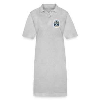 Kuschel-Pinguin mit heißem Kakao - Stanley/Stella Frauen Bio-Polokleid PAIGER - Grau meliert - Vorne