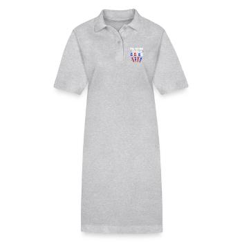 4 juillet Révélation du sexe Grossesse - Robe polo bio PAIGER Stanley/Stella Femme - gris chiné - Devant