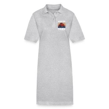 Les Monster Trucks sont mon Monster Vintage Rétro Monster - Robe polo bio PAIGER Stanley/Stella Femme - gris chiné - Devant