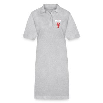 Homard, fruits de mer, homard, homard épineux, homard épineux - Robe polo bio PAIGER Stanley/Stella Femme - gris chiné - Devant