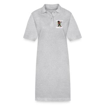 Six Seven Bruh Dabbing Juneteenth Boy Afro Boys - Stanley/Stella PAIGER Organic Women’s Polo Dress - heather grey - Front