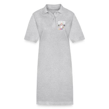 Einhorn hebt Gewichte - Stanley/Stella Frauen Bio-Polokleid PAIGER - Grau meliert - Vorne