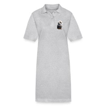 Chouette blanche Chouette Chouette Chouette Chouette Chouette Chouette des neiges - Robe polo bio PAIGER Stanley/Stella Femme - gris chiné - Devant