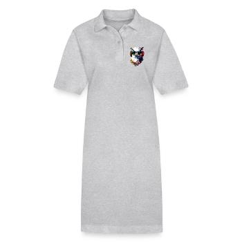 Chouette blanche Chouette Chouette Chouette Chouette Chouette Chouette des neiges - Robe polo bio PAIGER Stanley/Stella Femme - gris chiné - Devant