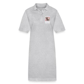Cadeau amusant des expressions du chien sauvage africain - Robe polo bio PAIGER Stanley/Stella Femme - gris chiné - Devant