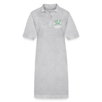 Support Squad Kidney Awareness green ribbon - Stanley/Stella PAIGER Organic Women’s Polo Dress - heather grey - Front